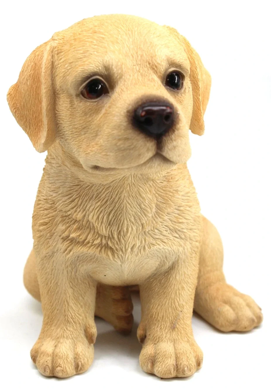 Sweet Little Beige Puppy Dog Figurine Big Eyes • Realistic Looking • 5.25